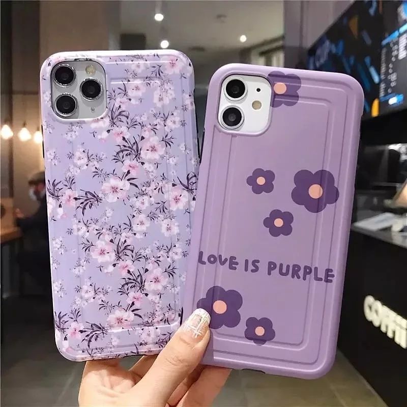 Purple 💜 Flower Case with Popholder