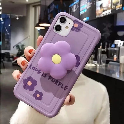 Purple 💜 Flower Case with Popholder